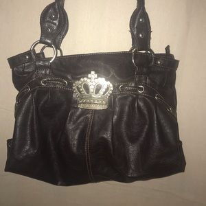 Genuine brown leather purse w/ crown emblem